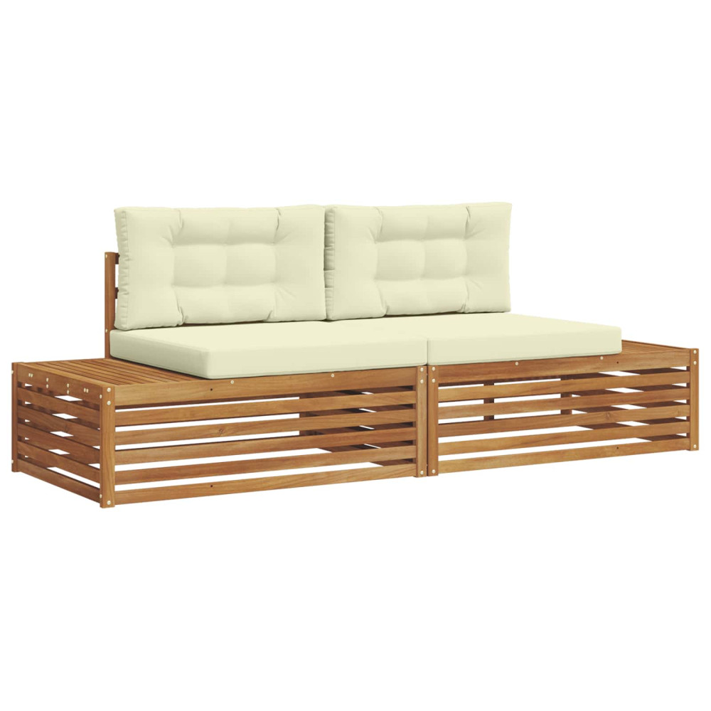 Produktbild för Utomhussoffset med kudde Naturlig och Grädde 203,5 x 83 x 73 cm