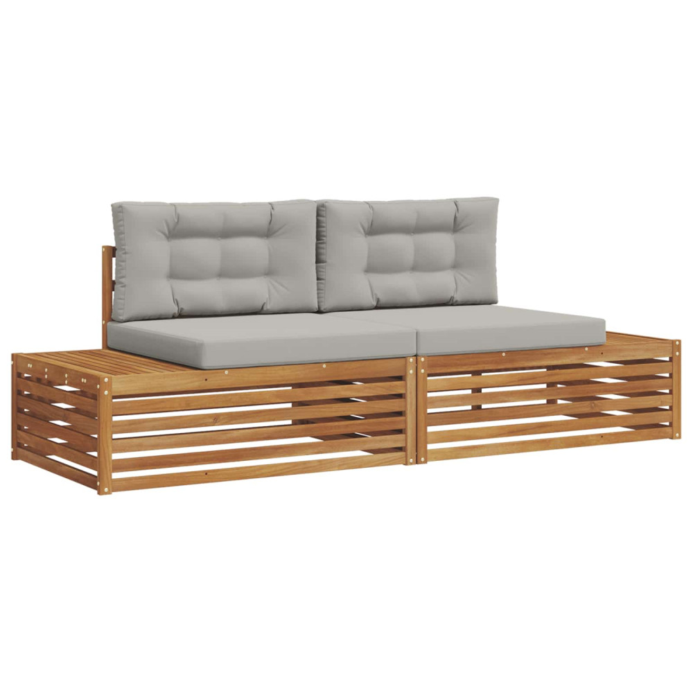Produktbild för Utomhussoffset Naturlig och Ljus Grå 203,5 x 83 x 73 cm