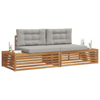 Produktbild för Utomhussoffset Naturlig och Ljus Grå 203,5 x 83 x 73 cm