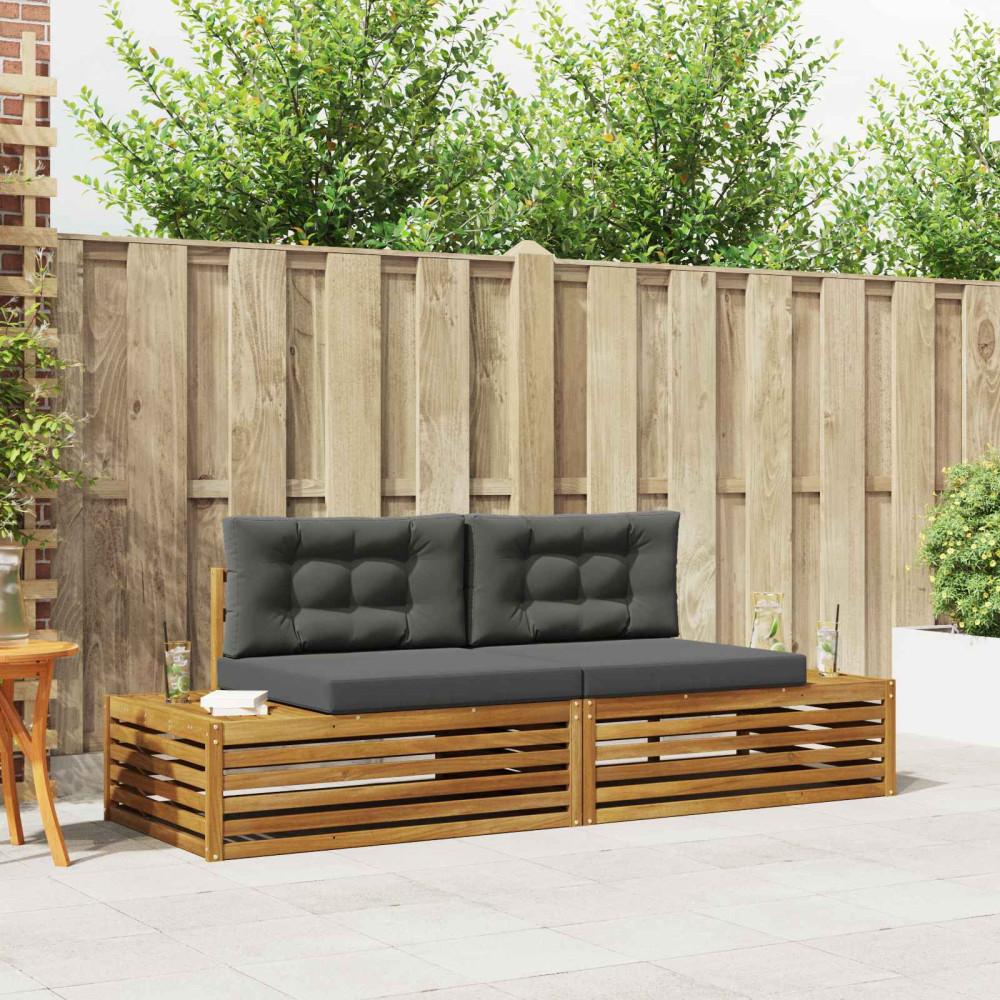 Produktbild för Utomhussoffset Naturlig och Antracit 203,5 x 83 x 73 cm