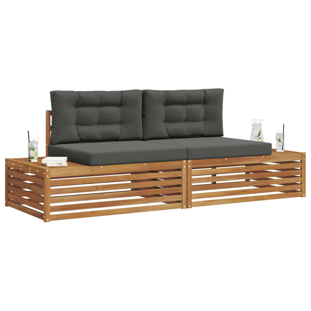 Produktbild för Utomhussoffset Naturlig och Antracit 203,5 x 83 x 73 cm