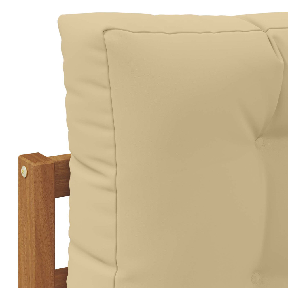 Produktbild för Utomhussoffset med kudde 6 Stycke Naturlig och Beige