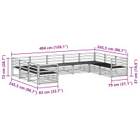 Produktbild för Utomhussoffset 9 pcs Naturfärg Massivt Akaciaträ