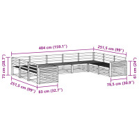 Produktbild för Utomhussoffset 9 pcs Naturfärg Massivt Akaciaträ