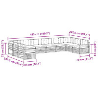 Produktbild för Soffgrupper 4 pcs Naturlig och Beige Massivt Akaciaträ