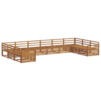 Produktbild för Soffgrupper 10 pcs Naturfärg Massivt Akaciaträ