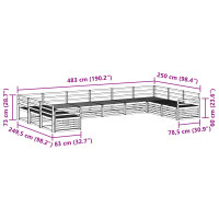 Produktbild för Soffgrupper 10 pcs Naturfärg Massivt Akaciaträ