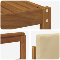 Produktbild för Soffgrupper 6 pcs Naturlig och Beige Massivt Akaciaträ