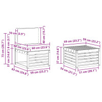 Produktbild för Soffgrupper 6 pcs Naturlig och Beige Massivt Akaciaträ