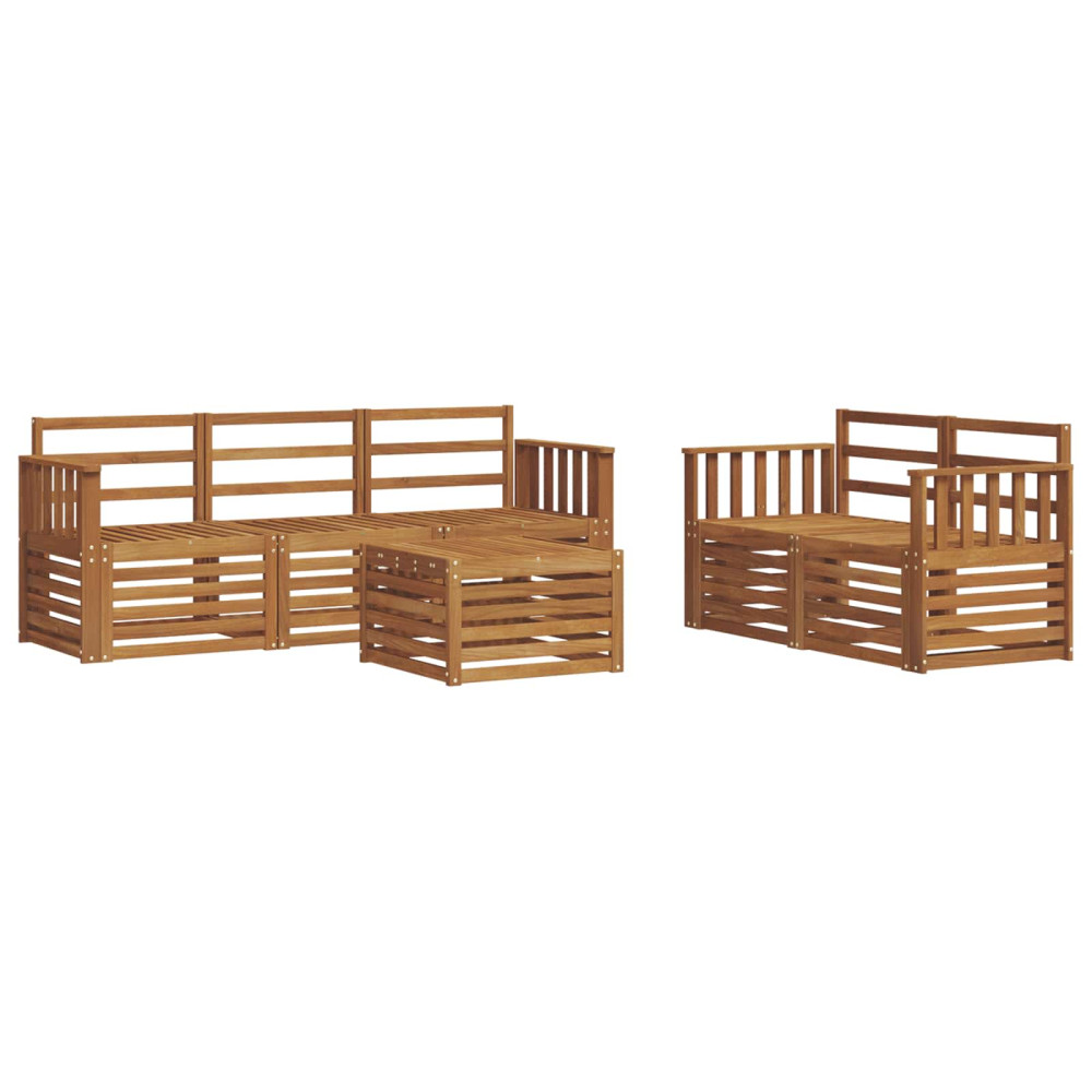 Produktbild för Soffgrupper 6 pcs Naturfärg Massivt Akaciaträ