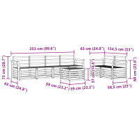Produktbild för Utomhussoffset 7 pcs Naturfärg Massivt Akaciaträ