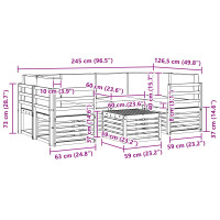 Produktbild för Utomhussoffset 7 pcs Naturlig och Grädde Massivt Akaciaträ