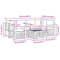Produktbild för Utomhussoffset 7 pcs Naturlig och Grädde Massivt Akaciaträ