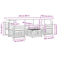 Produktbild för Utomhussoffset 7 pcs Naturlig och Beige Massivt Akaciaträ