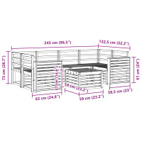 Produktbild för Utomhussoffset 7 pcs Naturfärg Massivt Akaciaträ