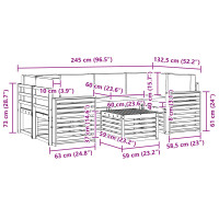 Produktbild för Utomhussoffset 7 pcs Naturlig och Beige Massivt Akaciaträ