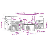 Produktbild för Utomhussoffset 7 pcs Naturlig och Grädde Massivt Akaciaträ