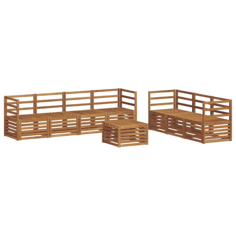 Produktbild för Soffgrupper 8 pcs Naturfärg Massivt Akaciaträ