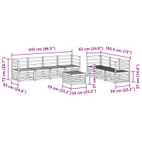 Produktbild för Soffgrupper 8 pcs Naturfärg Massivt Akaciaträ