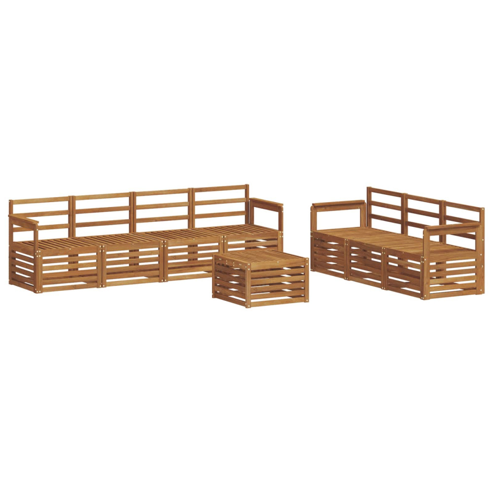 Produktbild för Soffgrupper 8 pcs Naturfärg Massivt Akaciaträ
