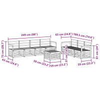 Produktbild för Soffgrupper 8 pcs Naturfärg Massivt Akaciaträ