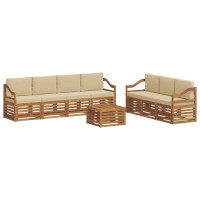 Produktbild för Soffgrupper 8 pcs Naturlig och Beige Massivt Akaciaträ