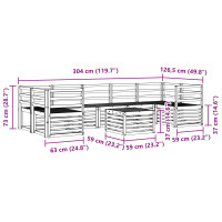 Produktbild för Soffgrupper 8 pcs Naturfärg Massivt Akaciaträ