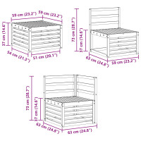 Produktbild för Soffgrupper 8 pcs Naturfärg Massivt Akaciaträ