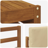 Produktbild för Utomhussoffset 8 pcs Naturlig och Beige Massivt Akaciaträ