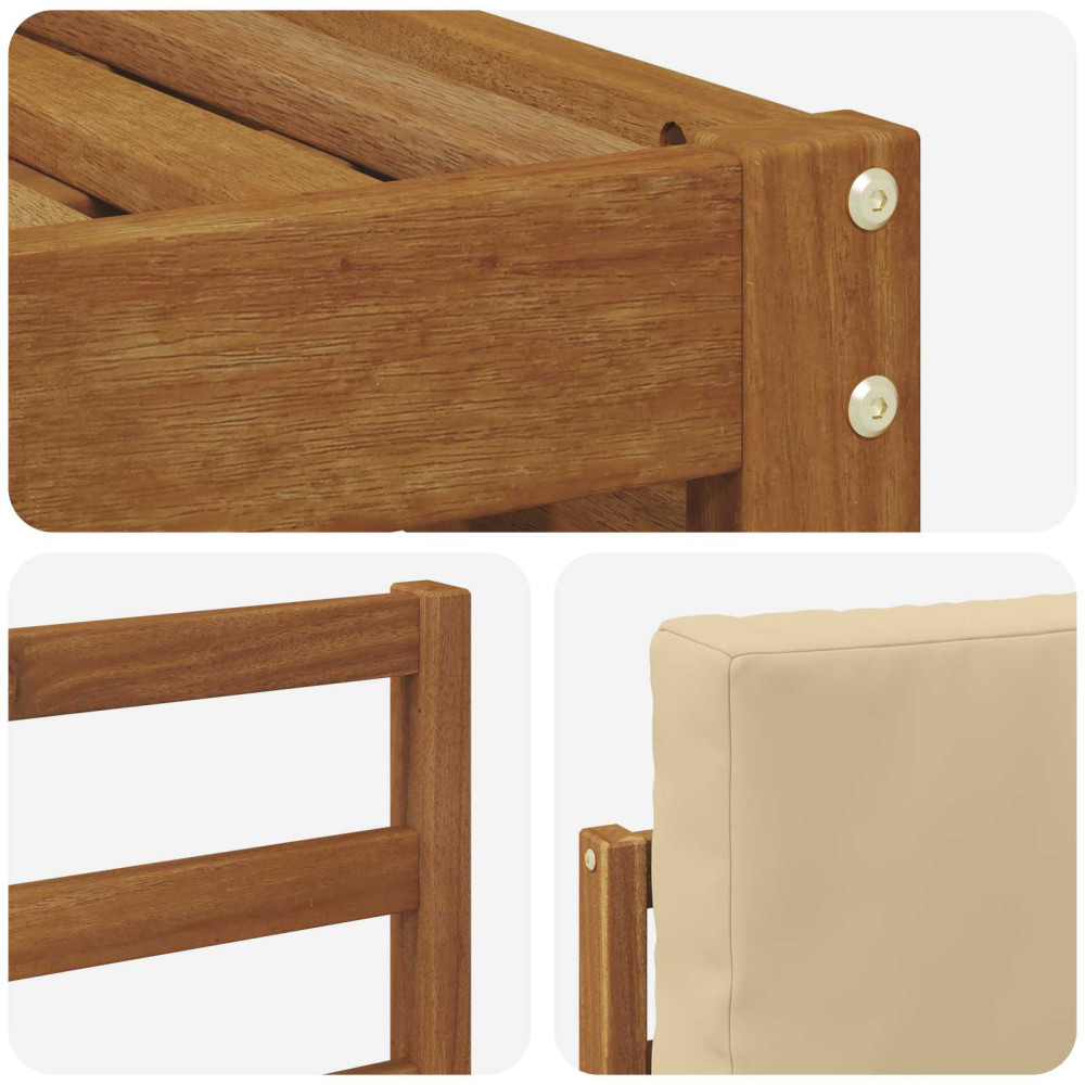 Produktbild för Soffgrupper 9 pcs Naturlig och Beige Massivt Akaciaträ