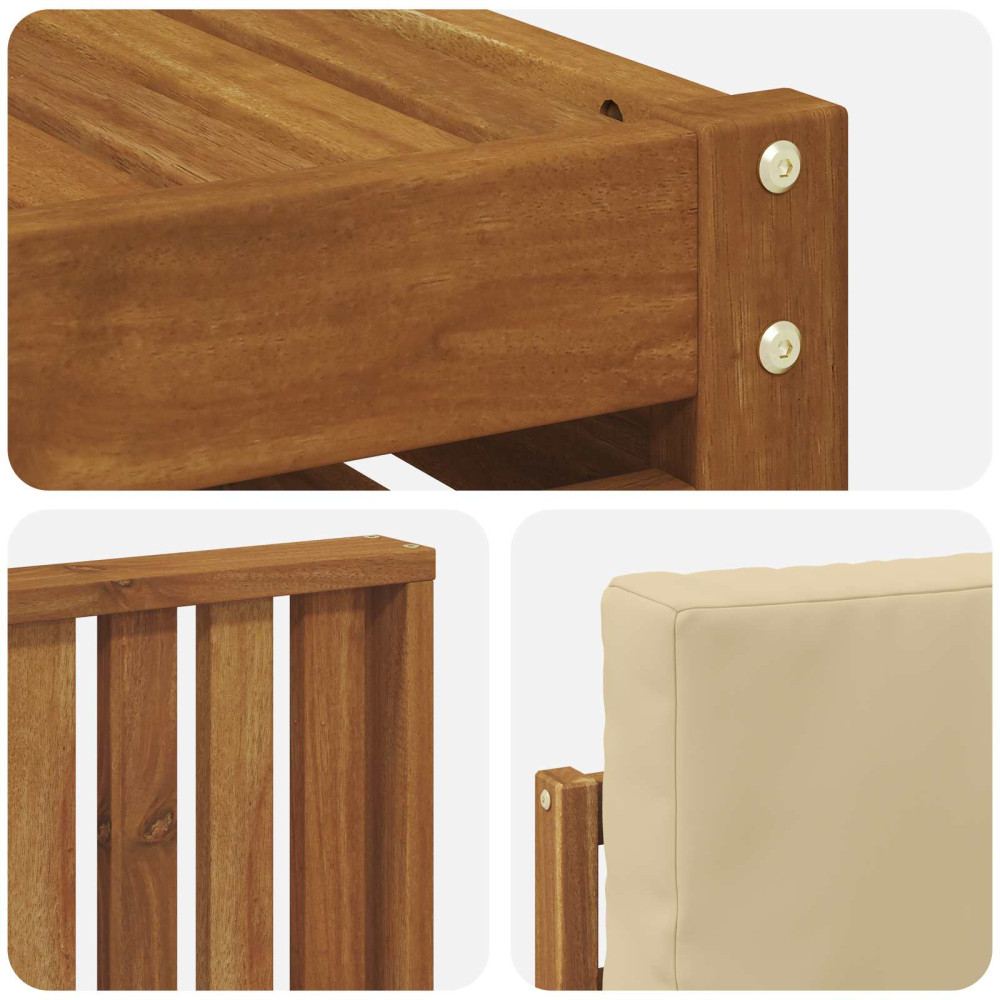 Produktbild för Soffgrupper 9 pcs Naturlig och Beige Massivt Akaciaträ