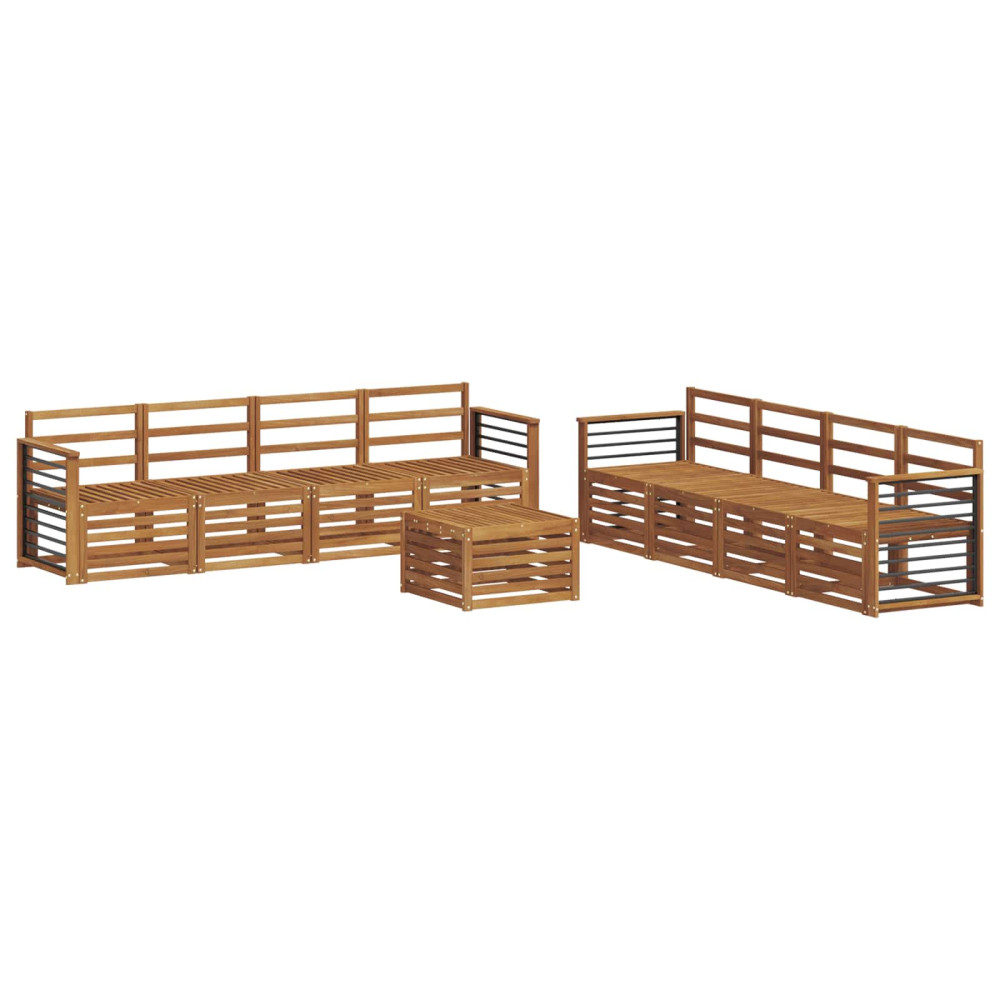 Produktbild för Soffgrupper 9 pcs Naturfärg Massivt Akaciaträ