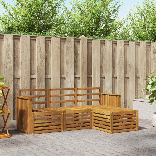 vidaXL Utomhussoffset 4 pcs Naturfärg