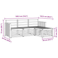 Produktbild för Utomhussoffset 4 pcs Naturfärg