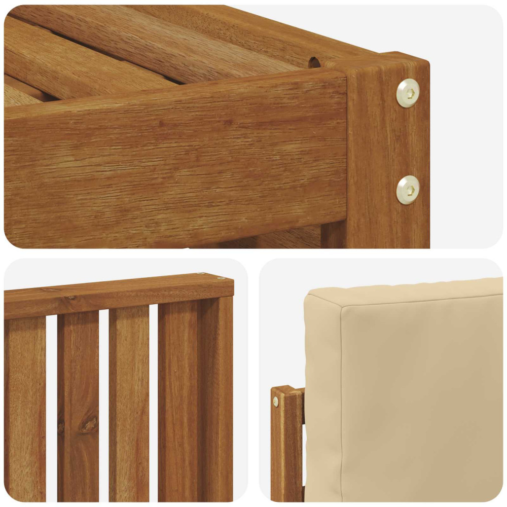 Produktbild för Utomhussoffset med kudde 5 pcs Naturlig och Beige