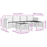 Produktbild för Utomhussoffset 6 pcs Naturfärg