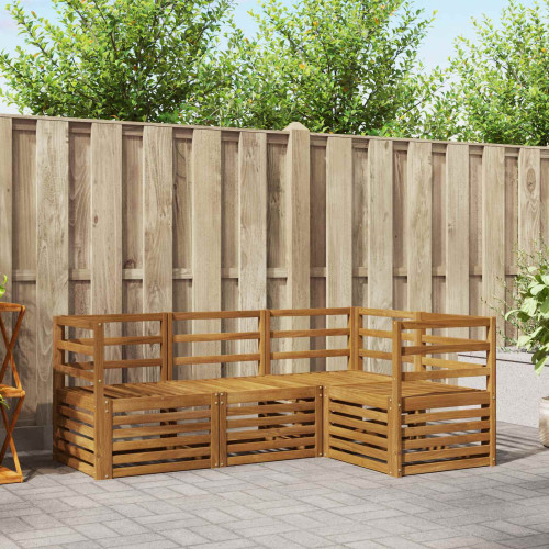 vidaXL Soffgrupper 4 pcs Naturfärg Massivt Akaciaträ
