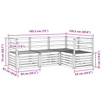 Produktbild för Soffgrupper 4 pcs Naturfärg Massivt Akaciaträ