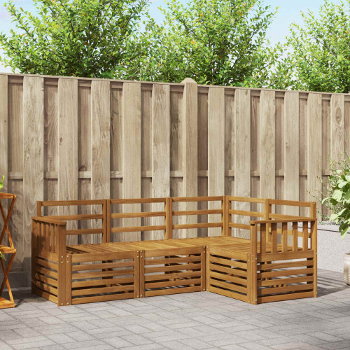 vidaXL Soffgrupper 4 pcs Naturfärg Massivt Akaciaträ