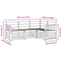 Produktbild för Soffgrupper 4 pcs Naturfärg Massivt Akaciaträ