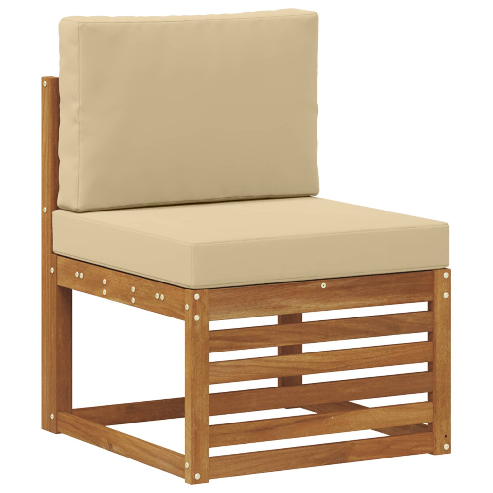 Produktbild för Utomhussoffset med kudde 5 pcs Naturlig och Beige