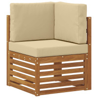 Produktbild för Utomhussoffset med kudde 5 pcs Naturlig och Beige