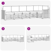 Produktbild för Sektionsoffgrupp 6 pcs Naturlig och Grädde Massivt Akaciaträ