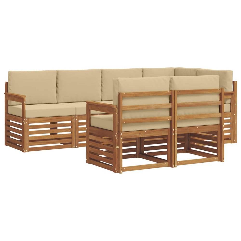 Produktbild för Sektionsoffgrupp med kudde 7 pcs Naturlig och Beige