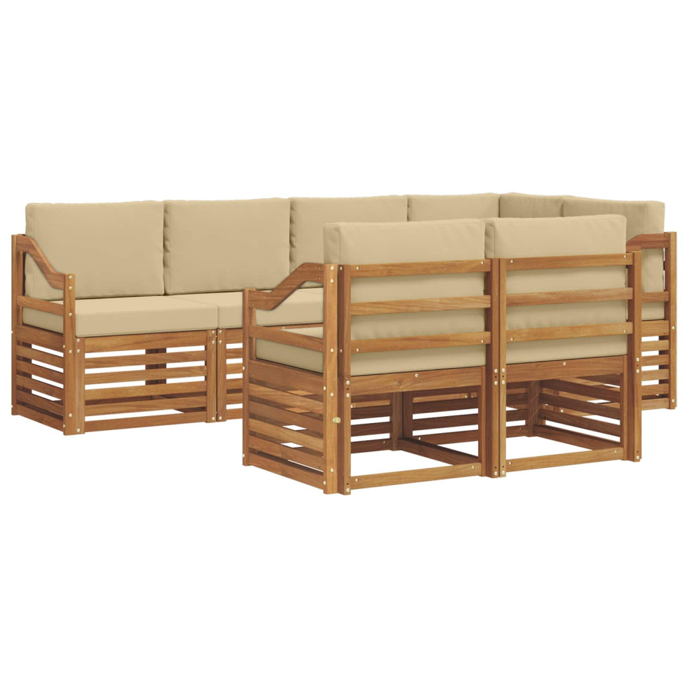 Produktbild för Sektionsoffgrupp med kudde 7 pcs Naturlig och Beige