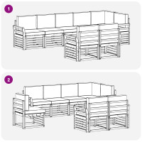 Produktbild för Soffgrupper 8 pcs Naturlig och Antracit Massivt Akaciaträ