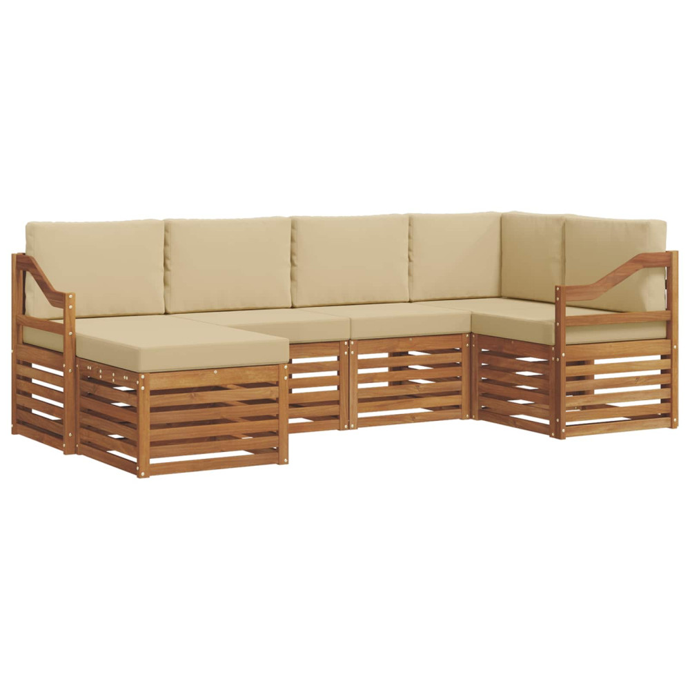 Produktbild för Sektionsoffgrupp med kudde 6 pcs Naturlig och Beige