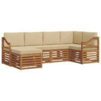 Produktbild för Sektionsoffgrupp med kudde 6 pcs Naturlig och Beige