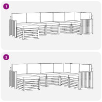 Produktbild för Sektionsoffgrupp 7 pcs Naturlig och Grädde Massivt Akaciaträ