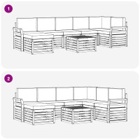 Produktbild för Utomhussoffset 8 pcs Naturlig och Antracit Massivt Akaciaträ